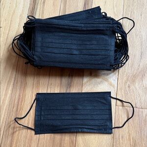 Pack of 40 Disposable Black Face Masks